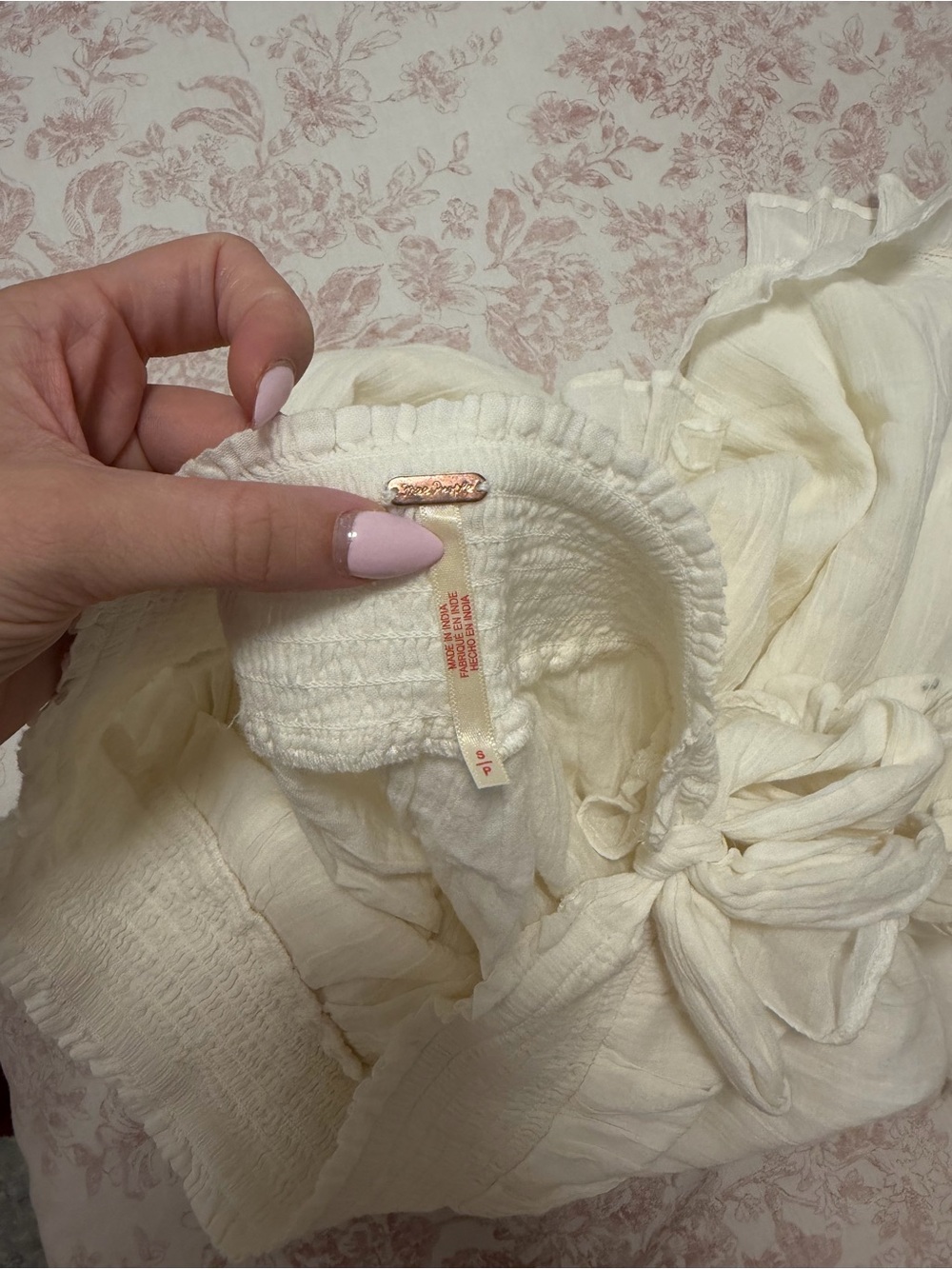 Free People Ivory Strapless Ruffle Romper - Picture 5 of 5